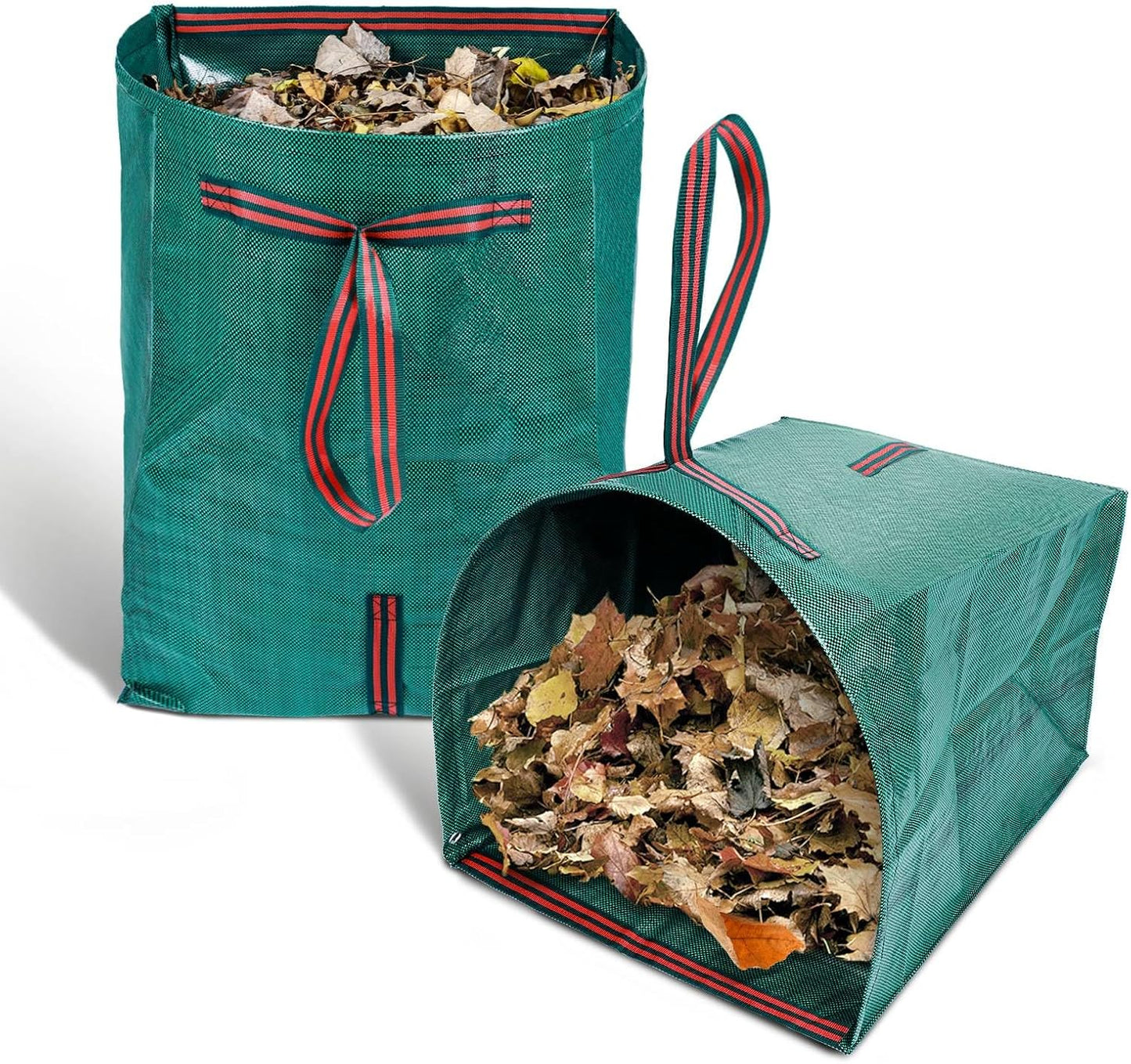 Leaf Collector Bags, Collapsible Yard Waste Bag 4-Pack – 40-Gallon Reusable Garden Bags for Leaves, Grass Clippings, Parties, Laundry & Camping (Dustpan-Type Design)