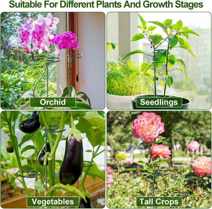6 Sets Plant Stakes 12/25/36 Inch Adjustable Plant Support Stakes Tall for Indoor Outdoor Plant Holder Stick Steel Garden Stem Pole Amaryllis Stakes with 30 Clip for Tomato Orchid Lily Peony Flower