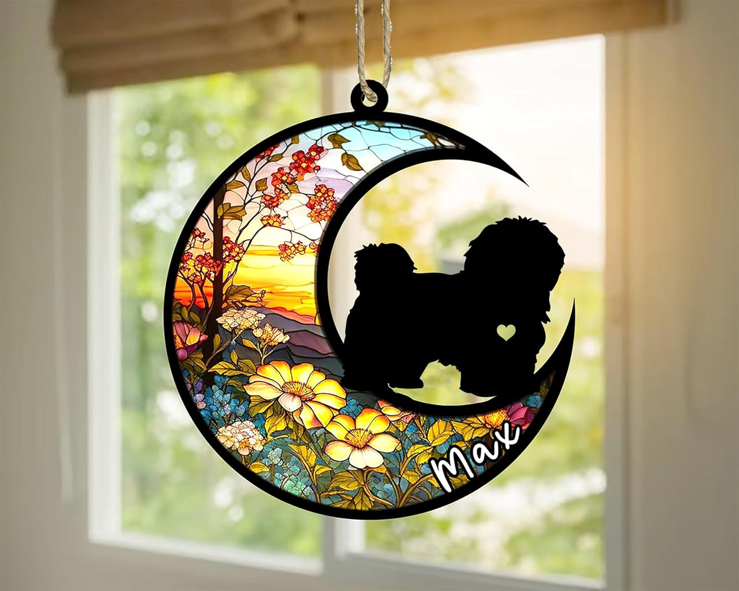 Personalized Dog Memorial, Custom Name Havanese Dog Christmas Ornament with Name, Custom Breeds, Pet Loss Light Catcher, Gifts for Lovers Loss of Pet Sympathy on Mothers Day Christmas