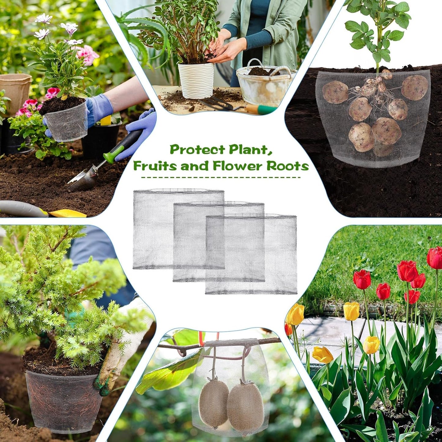 50 Pcs 1 Gallon Gopher and Vole Wire Mesh Basket Bulk Stainless Steel Plant Root Protector Gopher Cages for Garden Planting Underground Plant Protection