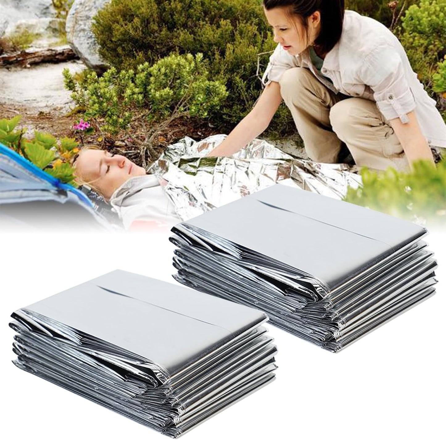 2 Pcs Plant Reflective Mylar Film, 82.6 x 55.1 Inch High Silver Plant Reflective Film, Garden Greenhouse Covering Foil Sheets for Plant Growth/First Aid/Marathon/Camping/Outdoor Survival