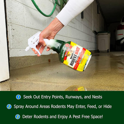 Nature’s MACE Rodent Repellent 1 Gal Concentrate Covers 87,000 Sq Ft, Rodent Repellent Outdoor, Keep Rodents Out of Home, Garage, Attic, Peppermint Spray Blend for Rodents, Safe Around Kids & Pets