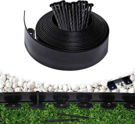 Garden Edging Border,Plastic Edging for Landscaping,Flower Bed, Paver and Lawn Edging Border