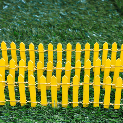 Mini Fairy Garden Fence, 35.5x2 Inch Cuttable Small Wood Picket Fence, DIY Miniature Accessories Decoration for Dollhouse, Crafts, Vegetable Platter, Cake(Yellow)