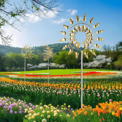 Magical Metal Windmill, Wind Spinners for Yard Garden, Outdoor Spinners, Windmill for Yard, Wind Sculptures & Spinners for Yard Garden Patio Decoration (1PCS Gold)