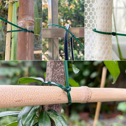 4 inch 3mm Dark Green Nylon Garden Cable Zip Ties Self Locking Cable Ties Twist Ties, Multi-Purpose Cable Tie(100 Pcs)