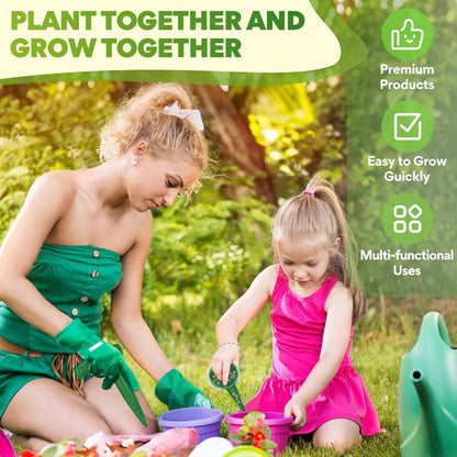 Seed Planter Tool, 6.9" Dibber Garden Tool, Plastic Dibbler Tools for Planting, Seed Dispenser, Bulb Digger Garden Planter for Sowing Seeds, Bulbs, Digging (with Widger and Dibber)
