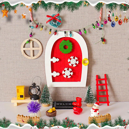 20 Pcs Christmas Girl Fairy Doors Decorations Enchanted Doors Tiny Outdoor Xmas Decor Miniature