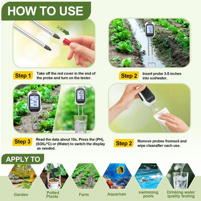 Buladeke Moisture Meter for Plants, 7-in-1 Digital Soil Tester Kit with Backlit LCD - Measures pH