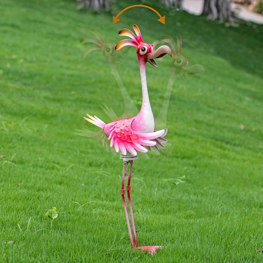 Natelf Flamingo Metal Yard Art Garden Sculpture Flamingo Outdoor Decorations Large Garden Statues for Yard Patio, Porch, Home for Women, Mom, Grandma