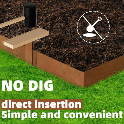 Weathering Steel Edging 6 Pack 40" L x 8" H Depth Corten Steel Landscape Edging Kit Rust Patina Finish, 20ft Total Metal Edging for Landscaping, Metal Garden Border & Lawn Edging