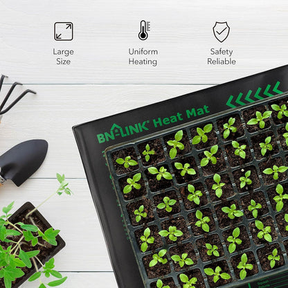 BN-LINK Seedling Heat Mat Warm Hydroponic Heating Pad Waterproof 20" x 20.75" for Seed Starting Greenhouse and Germination, 2 Pack