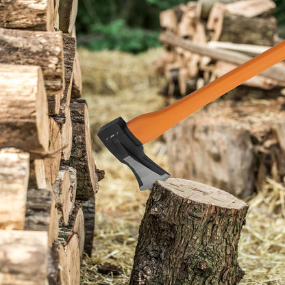HFS(R) 35" Axe Hatchet with Fiberglass Handle 70.55oz/2000g Head Weight Heat-Treated Blade, Anti-Slip Grip, Perfect for Camping, Hiking, Woodworking