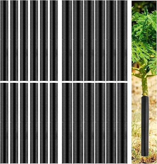 24 Pcs Tree Trunk Protector Guard, 2 Size Sapling Tree Protector from Deer, Tree Bark Protectors Guard Tube Wraps to Protect Bark, Sapling from Rodents, Mowers, Animals (15.7 x 2, 15.7 x 1.6)