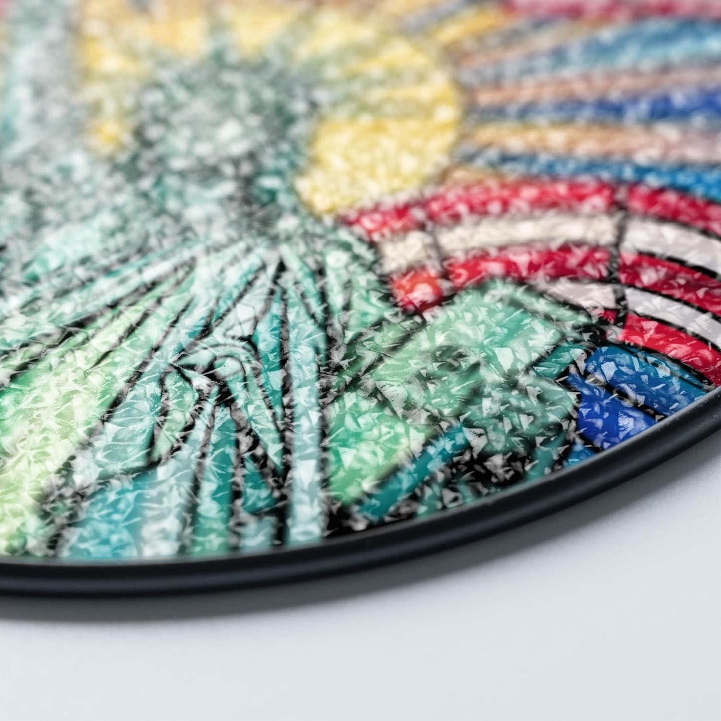7.8"Patriotic Statue of Liberty Stained Glass Suncatcher, Red White Blue Window Hanging, 4th of July Wall Art Decor Independence Day Gift for Veterans Military American Flag Painted Panel ART-48E-SG8