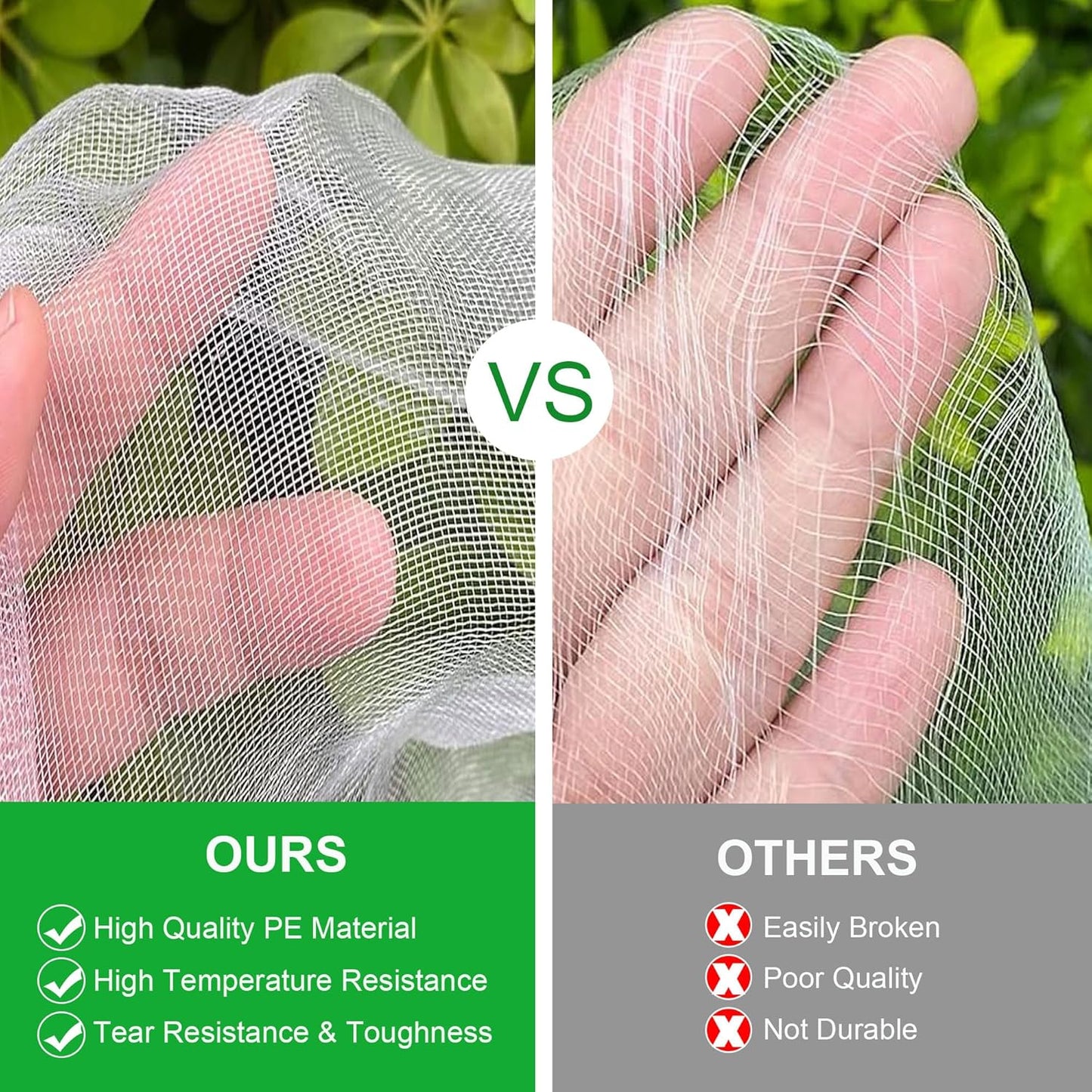 FOTMISHU Garden Netting 10x20FT Ultra Fine Mesh Netting Bird Barrier Protection Vegetable Fruit Tree Bushes Plant Cover for Raised Bed