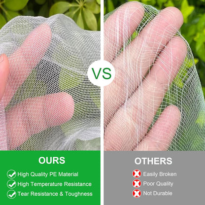 FOTMISHU Garden Netting 10x20FT Ultra Fine Mesh Netting Bird Barrier Protection Vegetable Fruit Tree Bushes Plant Cover for Raised Bed