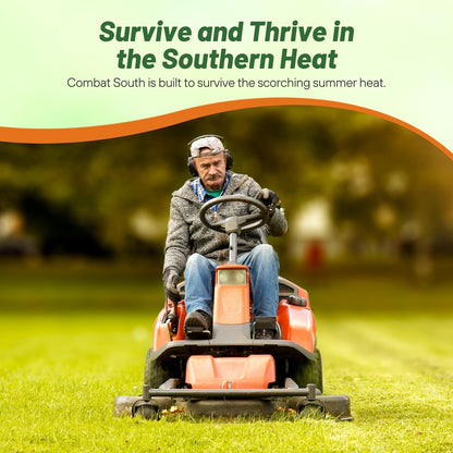 Outsidepride Combat Extreme Southern Zone Grass Seeds for Lawn - 50 lbs. SPF 30 Heat & Drought Tolerant Mix of Turf Type Fescue & Hybrid Bluegrass Seed with OptiGrowth Coating Enhanced Germination