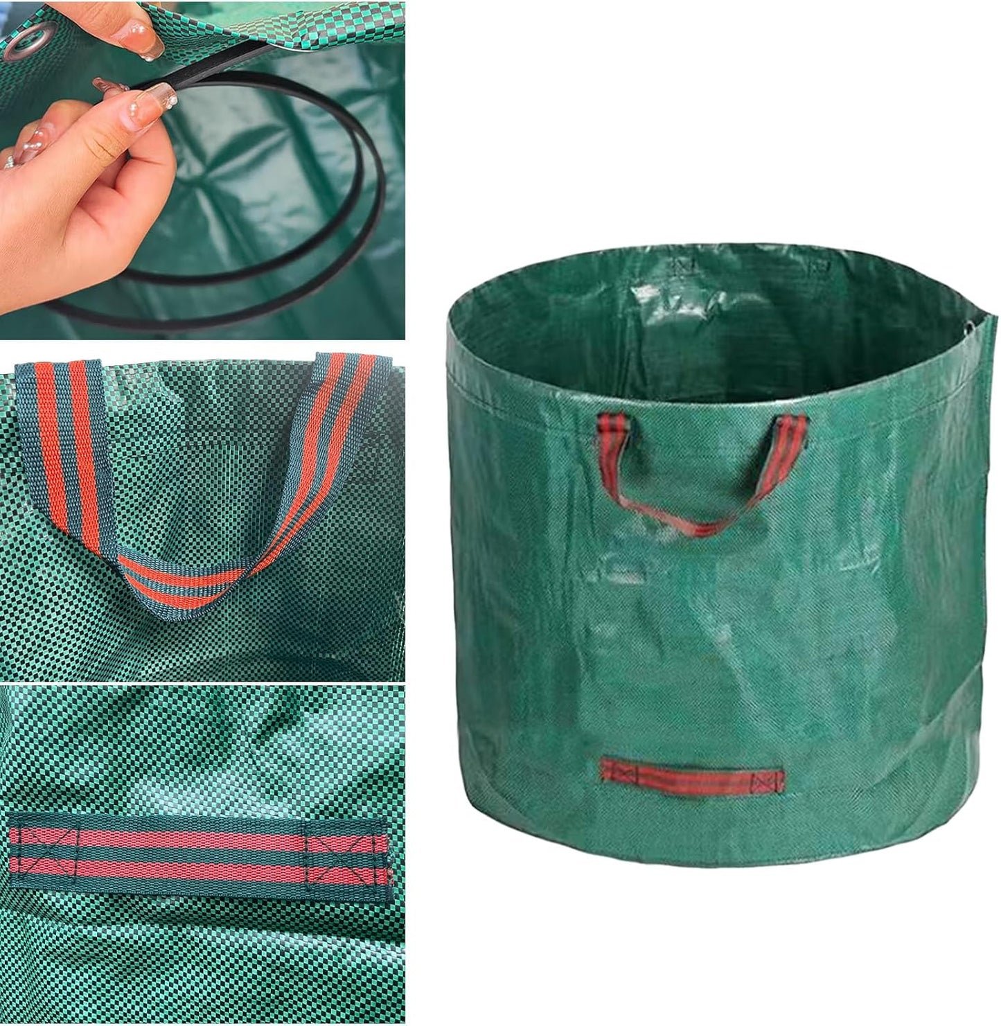 2 PCS 106 Gallon Yard Waste Bags, Reusable Lawn and Leaf Bags Heavy Duty Garden Bags with 2 Pair Gloves for Clean Up Outdoor Debris Leaves Grass Clippings