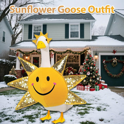 Sun Porch Goose Outfit Fits for Large 23" High Cement or Plastic Goose Statue, Yard Goose Cloths with Smiley Face Decor for Outdoor Lawn Gaden Patio in Winter