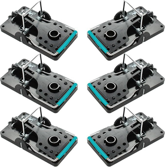 Kat Sense Large Rat Snap Traps Set of 6 - Stainless Steel Bar Design, Humane Rat Trap Indoor & Outdoor Use, Mouse Catcher for Repeat Use, High Precision Triggering, Traps for Rats, Mice, Chipmunks