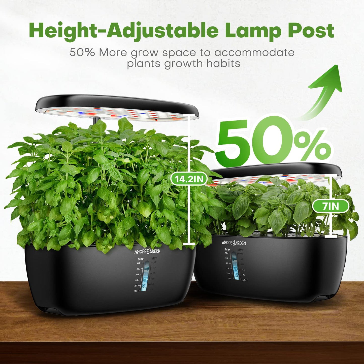 Ahopegarden Hydroponics Growing System: 12 Pods Indoor Herb Garden with LED