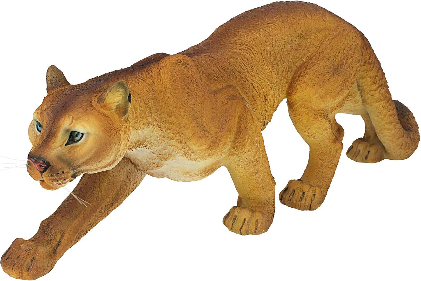 Design Toscano Prowling American Mountain Cougar Indoor/Outdoor Garden Statue, 22 Inches Wide, 5 Inches Deep, 8 Inches High, Handcast Polyresin, Full Color Finish
