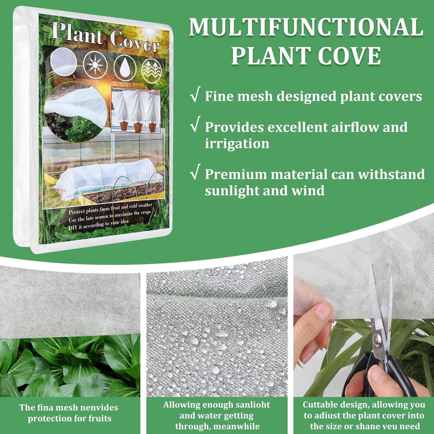Plant Covers Freeze Protection 6.6 ft x 16 ft Floating Row Cover 1oz/yd² Garden Fabric Plant Cover for Winter Frost/Sun Pest Protection