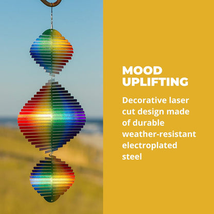 VP Home Rainbow Helix Kinetic Wind Spinner for Yard and Garden Wind Spinner Outdoor Metal Large Hanging Rainbow Decor 3D Garden Art Wind Sculpture Spinners