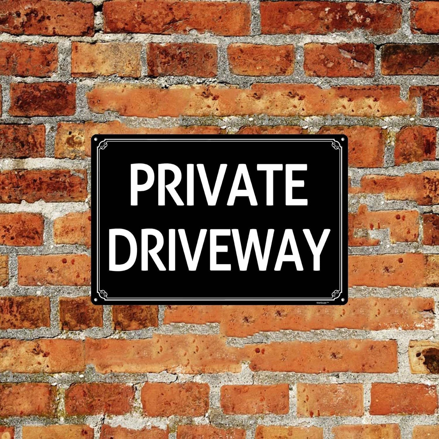 8x12"Private Driveway - High-Intensity Aluminum Parking Lot Sign, Weatherproof & Fade-Resistant, Ideal for Outdoor & Indoor Use - Curbside Sign(horizontal version)