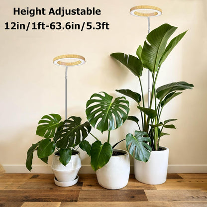 Grow Light for Indoor Plants, 6.3" Full Spectrum LED Plant Grow Light, 11.8-63in Height Adjustable Growing Lamp with Auto Timer 3H/9H/12H, 10 Dimmable Levels (1 Pack)