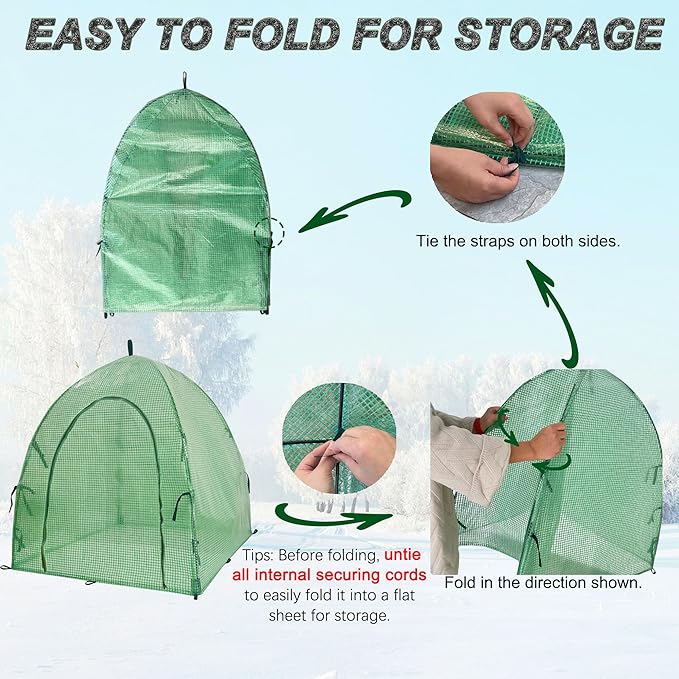 59″*59″*60″ Winter Plant Warm Covers - Raised Bed Cover, Garden Row Accelerator, Warm Tent Freeze Protection Humidity Domes for Germination, Seedling Propagation Protecting Plants from Animals