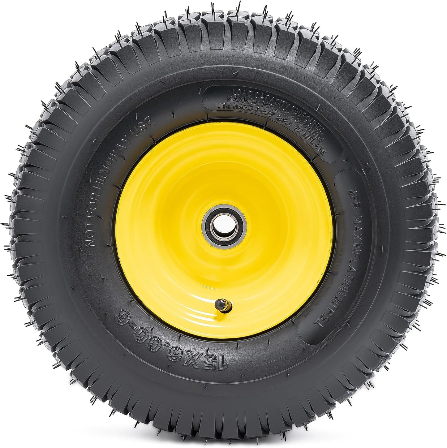 15x6.00-6 Tire and Wheel, 15-Inch Replacement Pneumatic Tires with 3/4" Bearings Compatible with Hand Truck, Wheelbarrow, Wagon, Gorilla Carts Tires (Yellow, 2PCS) P-103