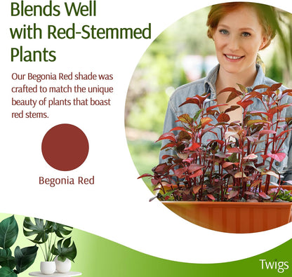Stackable Plant Support Stakes, Stem Holder Structures for Indoor & Outdoor Use, Garden Accessories for Climbing & Potted Plants, Trellis Alternative - Begonia Red, 10 Pack, 17" L