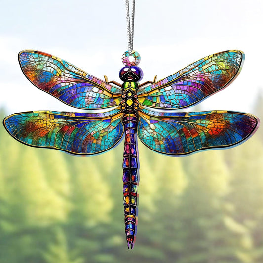 Dragonfly Gifts for Women, Dragonflies Decor Suncatcher Effect, Dragon Fly Stained Glass Effect