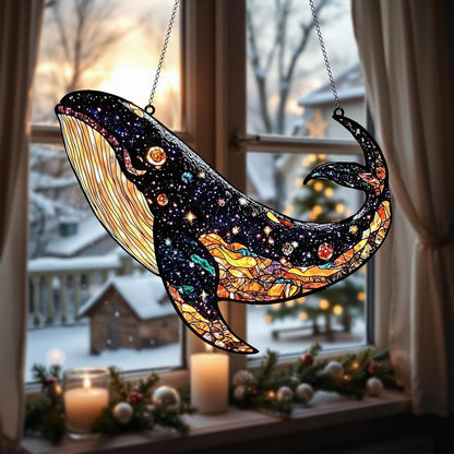 Ocean Whale Acrylic Suncatcher Stained Style Light Catcher Beach and Sea Life Home Decor Ideal Gift for Lovers Sun Catchers Indoor Windown Suncatchers Windows Hanging Garden