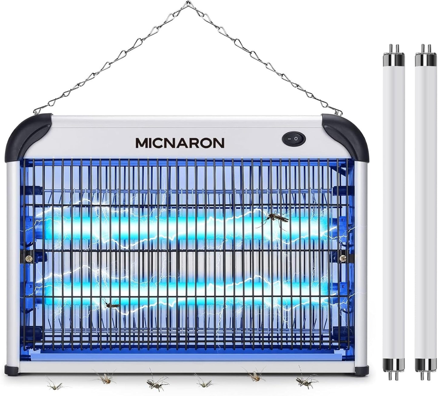 Upgraded 3800V Mosquito Zapper, High-Voltage Electric Bug Zapper Indoor Mosquito Killer Lamp Fly Moth Gnat Traps W/ 2 Replacement Bulbs