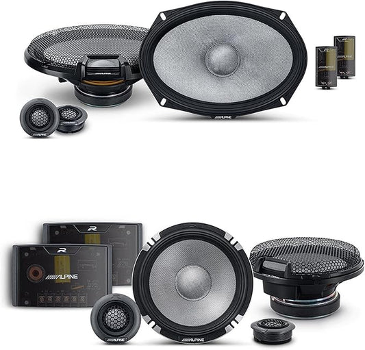 Alpine 6.5" & 6x9 R2 High-Resolution Speaker Bundle - A Pair of Pro-Series R2-S652 2-Way Component