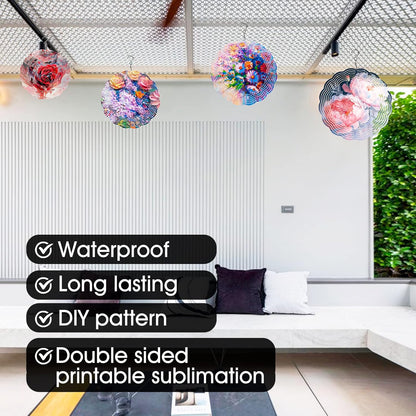 10 Pack 8 Inch Sublimation Wind Spinner Blanks,Wind Spinners Sublimation Blanks 3D Aluminum Metal Wind Spinners for Yard and Garden Indoor Outdoor Window Porch Decoration Round (10 Pcs 8 Inch)
