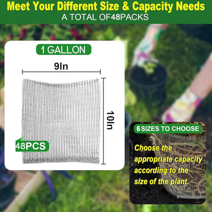 48PCS 1 Gallon Go-pher and V-ole Wire Baskets, 1 Gallon Plant R-oot Go-pher Baskets for Underground R-oot of Large Plants