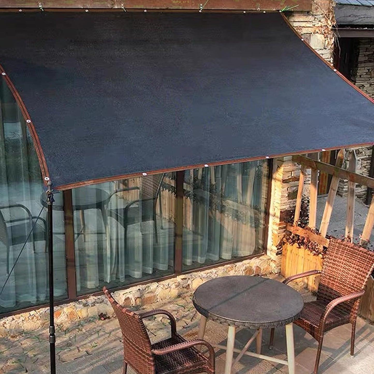 winemana 50% Black Shade Cloth, 20x 20 FT Durable Mesh Tarp with Grommets, Garden Sunblock Shade Cloth Shading Antifreezing for Plants Cover, Greenhouse, Barns Kennel, Patio, Tomatoes