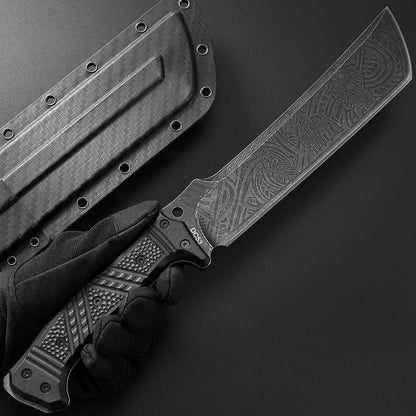 GTK1 Fixed Blade Knife DC53 Steel Blade Nylon Fiberglass Handle Full Tang EDC Tool Knifes for Outdoor Camping Survival Adventure Bushcraft(Pattern blade)