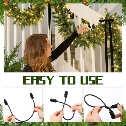 Shappy 36 Pieces Christmas Garland Banister Ties Christmas Decorative Reusable and Flexible Twist Ties for Garland, Banister Home Decoration (Black)