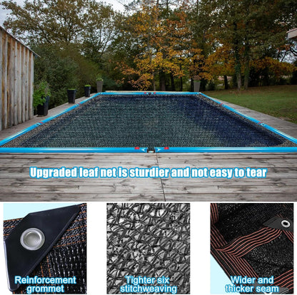 20 x 40FT Pool Leaf Net Cover- Thicken Rectangle Leaf Netting for Inground and Above Ground Swimming Pools Cover with Reinforced Gromments,Winter Above Ground Pool Screen Cover, Catching Leaves