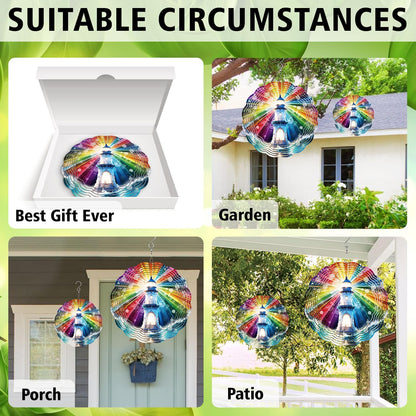 Lighthouse Wind Spinner, Lighthouse Wind Spinner Hanging for Yard and Garden, Unique Gift Wind Spinner, 3D Hanging Wind Spinner Outdoor