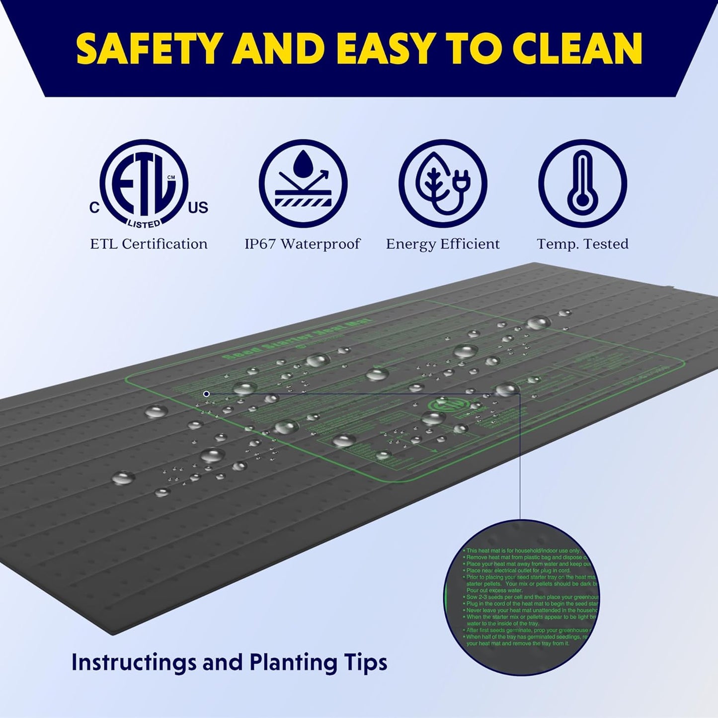 iPower Seedling Heat Mat Upgraded Technology, 48" X 20" Waterproof Durable Germination Station Heating Mat, Warm Hydroponic Pad for Indoor Home Gardening Seed Starter