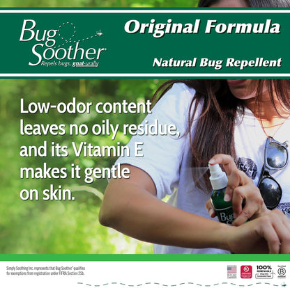 Bug Soother Spray Large Family Pack - Natural Insect, Gnat and Mosquito Repellent & Deterrent - Safe Bug Spray for Adults, Kids, Pets, & Environment - Made in USA