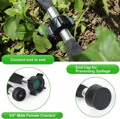 Flat Soaker Hose 50FT for Efficient Watering Tree - Durable Double Layer Design for Gardens, Lawns, and Vegetable Fields (50FT)