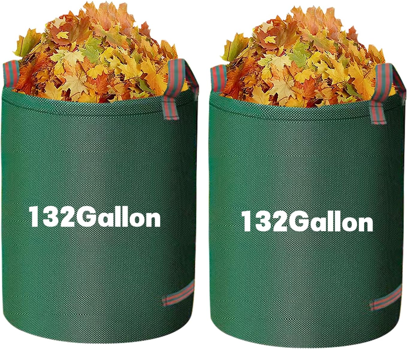 Reusable Yard Waste Bags - 2 Pack, 132 Gallon Large Yard Waste Bag with Reinforced Handles, Ideal for Grass, Leaves, and Yard Waste - Durable and Garden Waste Bags, Large Leaf Bags Stand Up.
