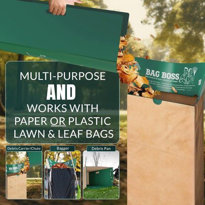 Lawn & Leaf Bag Holder Stand | Fits 33-55 Gallon Paper or Plastic Yard Waste Bags | Durable, Foldable Trash Bag Holder Stand